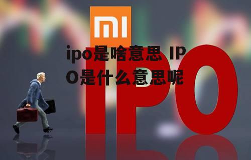 ipo是啥意思 IPO是什么意思呢